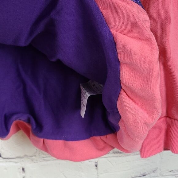 Girls Cute Pink & Purple Pullover Sequined Sweatshirt Bubble Hem 130cm/8-10 - Picture 2 of 6